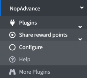 share reward points plugin page